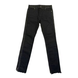 RtA Two-Toned Skinny Jeans in Black Japanese Denim